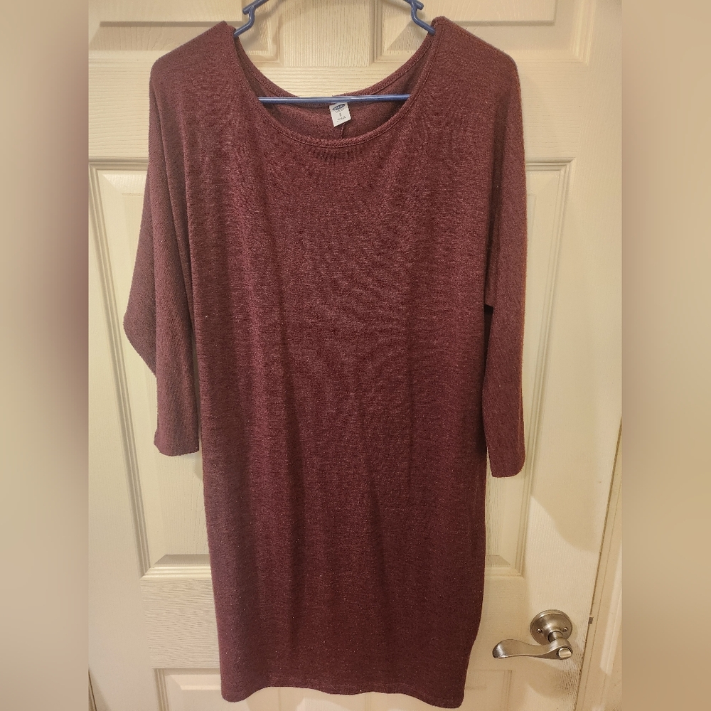 Old Navy Burgundy Knit Sweater Dress